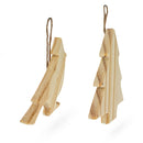 Set of 2 Unfinished Unpainted Wooden Bird and Christmas Tree Ornaments Cutouts DIY Craft 4.5 Inches