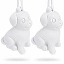 Set of 2 Blank Unfinished White Plaster Dog Christmas Ornaments DIY Craft 3.25 Inches