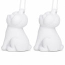 Set of 2 Blank Unfinished White Plaster Dog Christmas Ornaments DIY Craft 3.25 Inches