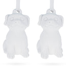 Set of 2 Blank Unfinished White Plaster Dog Christmas Ornaments DIY Craft 3.25 Inches