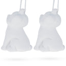 Set of 2 Blank Unfinished White Plaster Dog Christmas Ornaments DIY Craft 3.25 Inches