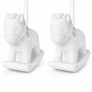 Set of 2 Unfinished Unpainted Blank White Plaster Rocking Horse Ornaments 3.5 Inches