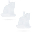 Set of 2 Unfinished Unpainted Blank White Plaster Rocking Horse Ornaments 3.5 Inches