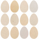 Set of 12 Unpainted Unfinished Wooden Egg Cutouts DIY Crafts