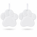 Set of 2 Unfinished Unpainted White Plaster Animal Print Ornament Plaques