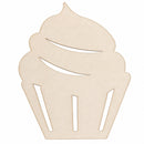Unfinished Wooden Cupcake Shape Cutout DIY Craft 5 Inches