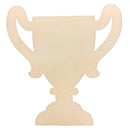 Unfinished Wooden Trophy Shape Cutout DIY Craft 4.5 Inches