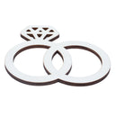Unfinished Wooden Diamond Rings Shape Cutout DIY Craft 4.62 Inches