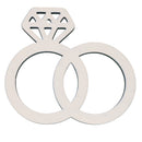 Unfinished Wooden Diamond Rings Shape Cutout DIY Craft 4.62 Inches