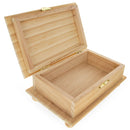 Unfinished Wooden Jewelry or Storage Trinket Gift Box Chest with Clasp DIY Unpainted Craft 7.5 Inches