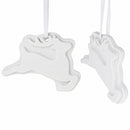 Set of 2 Blank Unfinished White Plaster Reindeer Christmas Ornaments DIY Craft 3.7 Inches