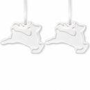 Set of 2 Blank Unfinished White Plaster Reindeer Christmas Ornaments DIY Craft 3.7 Inches