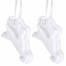 Set of 2 Blank Unfinished White Plaster Reindeer Christmas Ornaments DIY Craft 3.7 Inches