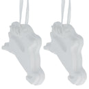 Set of 2 Blank Unfinished White Plaster Reindeer Christmas Ornaments DIY Craft 3.7 Inches