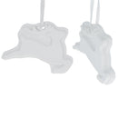 Set of 2 Blank Unfinished White Plaster Reindeer Christmas Ornaments DIY Craft 3.7 Inches