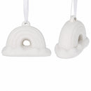 Set of 2 Blank Unfinished White Plaster 3D Rainbow Christmas Ornaments DIY Craft 3.5 Inches