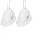 Set of 2 Blank Unfinished White Plaster 3D Rainbow Christmas Ornaments DIY Craft 3.5 Inches