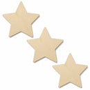 Set of 3 Unfinished Wooden Star Shape Cutout DIY Craft 3.5 Inches