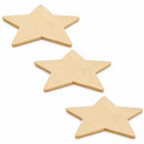 Set of 3 Unfinished Wooden Star Shape Cutout DIY Craft 3.5 Inches