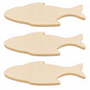 Set of 3 Unfinished Wooden Fish Shape Cutout DIY Craft 3.5 Inches