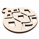 Unfinished Wooden Geometric Christmas Ornament Shape Cutout DIY Craft 4.7 Inches
