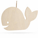 Unfinished Wooden Whale Shape Cutout DIY Craft Ornament 14.5 Inches