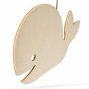 Unfinished Wooden Whale Shape Cutout DIY Craft Ornament 14.5 Inches