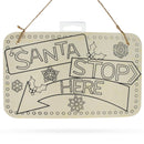 Blank Wooden Santa Stop Here Sign Display Board DIY Craft 9 Inches