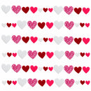 66 Piece Feltiest Felt Stickers Printed Hearts 2 Inches