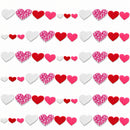 66 Piece Feltiest Felt Stickers Printed Hearts 2 Inches