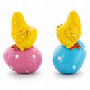 Set of 2 Chicks on Easter Egg Figurines 3.8 Inches