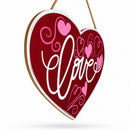 Heart Shape Love Sign Wooden Board 9.5 Inches