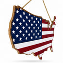 Wooden USA Flag Sign United States Patriotic Display Board 10.5 Inches