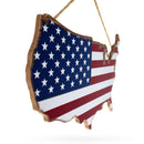 Wooden USA Flag Sign United States Patriotic Display Board 10.5 Inches