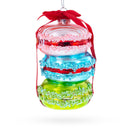 Gift Wrapped Macaroon Glass Christmas Ornament 4.2 Inches