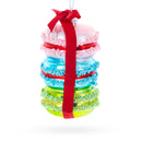 Gift Wrapped Macaroon Glass Christmas Ornament 4.2 Inches