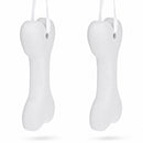 Set of 2 Blank Unfinished White Plaster Bone Christmas Ornaments DIY Craft 3.65 Inches