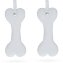 Set of 2 Blank Unfinished White Plaster Bone Christmas Ornaments DIY Craft 3.65 Inches