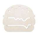 Unfinished Wooden Burger Shape Cutout DIY Craft 4.85 Inches