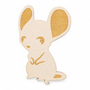 Unfinished Wooden Mouse Shape Cutout DIY Craft 4.6 Inches