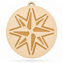 Unfinished Wooden Compass Ornament Cutout DIY Craft 4.2 Inches