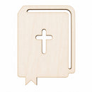 Unfinished Wooden Bible Shape Cutout DIY Craft 4.8 Inches
