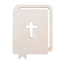 Unfinished Wooden Bible Shape Cutout DIY Craft 4.8 Inches
