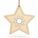 Unfinished Wooden Star Ornament with Snowflake DIY Craft 4 Inches