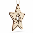 Unfinished Wooden Star Ornament with Snowflake DIY Craft 4 Inches