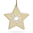 Unfinished Wooden Star Ornament with Snowflake DIY Craft 4 Inches