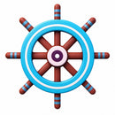 Painted Wooden Captain's Wheel Cutout DIY Craft 4 Inches