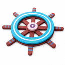 Painted Wooden Captain's Wheel Cutout DIY Craft 4 Inches