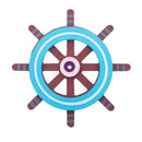 Painted Wooden Captain's Wheel Cutout DIY Craft 4 Inches