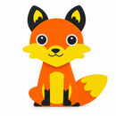 Painted Wooden Fox Cutout DIY Craft 4.3 Inches